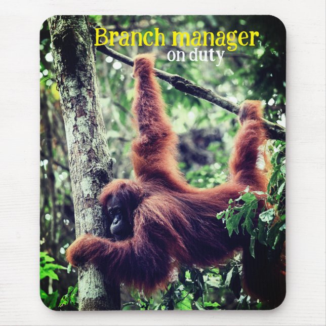 Orangutan hanging in tree mouse pad (Front)