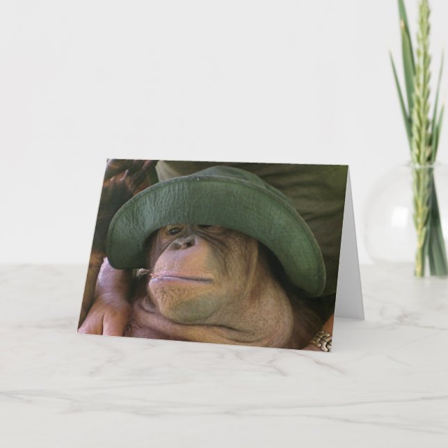Orangutan in Army Hat Card (Front)