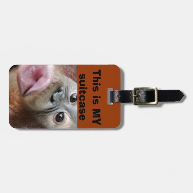 Orangutan Kiss Suitcase Identification Luggage Tag (Front Horizontal)