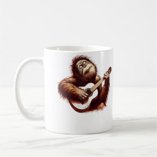 Orangutan Monkey Playing Guitar Funny Rock Music G Coffee Mug