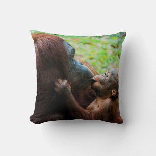 Orangutan mother and baby cushion