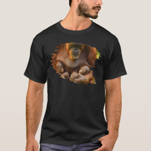 Orangutan Mother Holding Two Babies T-Shirt