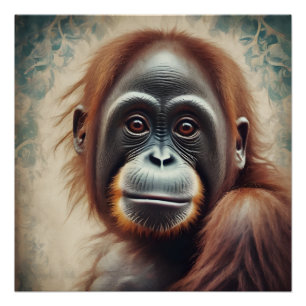 Orangutan no 6 Glossy Poster
