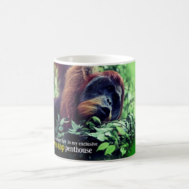 Orangutan relaxing in tree coffee mug (Center)