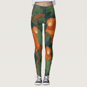 Orangutan Retro Colourful Personalised Pattern Leggings