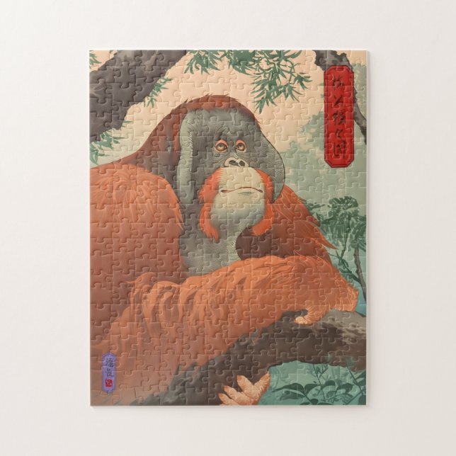 Orangutan, Sage of Trees - Japanese Art Puzzle (Vertical)