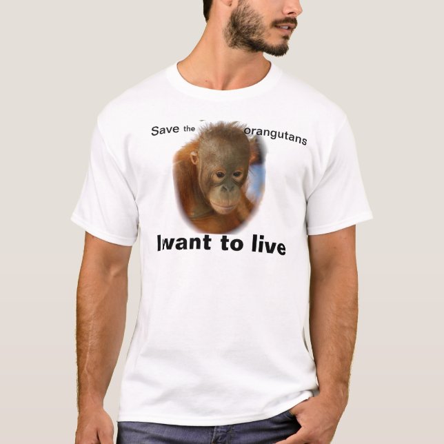 Orangutan Save Endangered Species T-Shirt (Front)