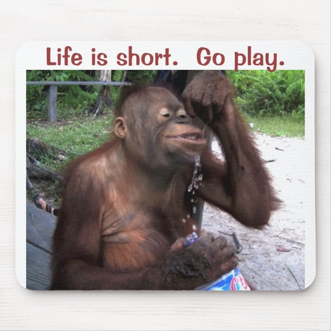 Orangutan Splashes in Water Mouse Pad (Front)