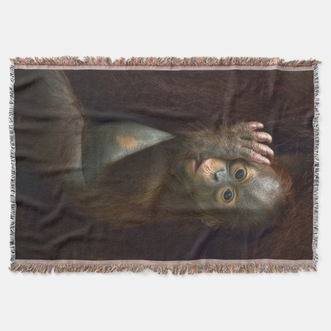Orangutan Throw Blanket (Front)