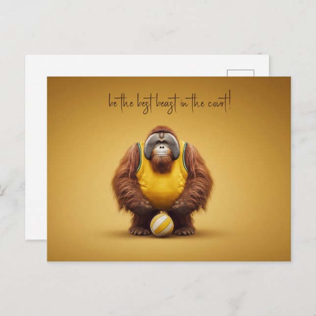 Orangutan Volleyball Player Postcard (Front/Back)