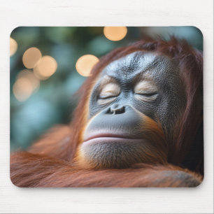 Orangutan Wild Animal Relaxing Portrait  Mouse Pad