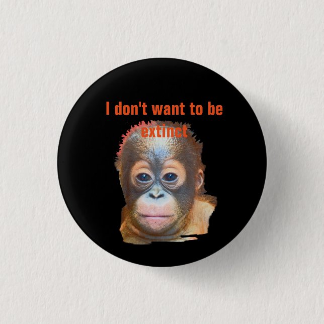 Orangutan Wildlife 3 Cm Round Badge (Front)