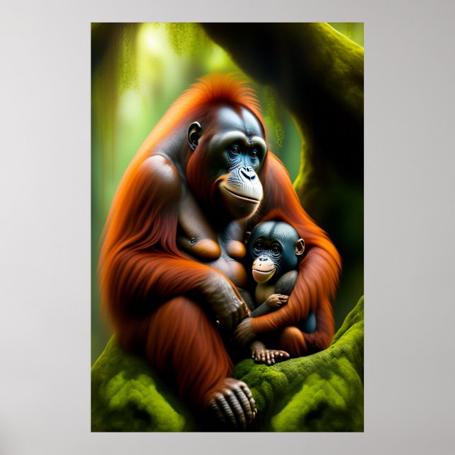 orangutan with baby  poster (Front)