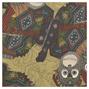 orangutans gold fabric
