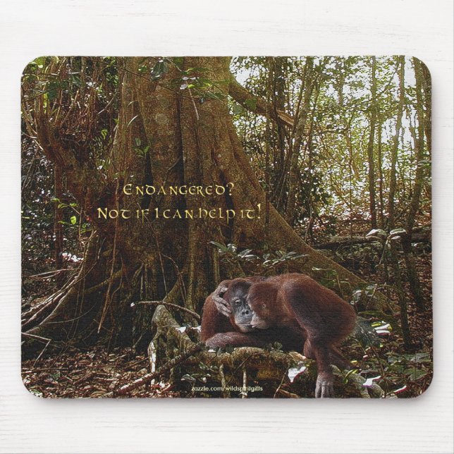 Orangutans & Rainforest Wildlife-support Mousepad (Front)