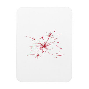 Orangy Red, Cyan and Magenta dot Magnet