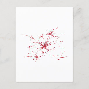 Orangy Red, Cyan and Magenta dot Postcard