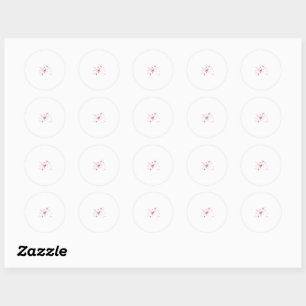 Orangy Red, Cyan and Magenta dot Sticker