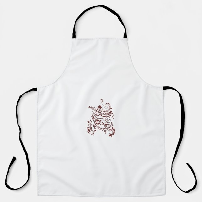 Orangy Red decorative Design Apron (Front)