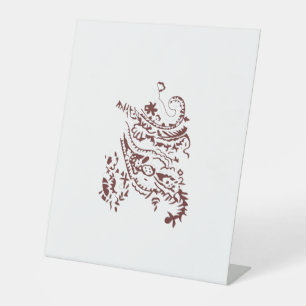 Orangy Red decorative Design Pedestal Sign