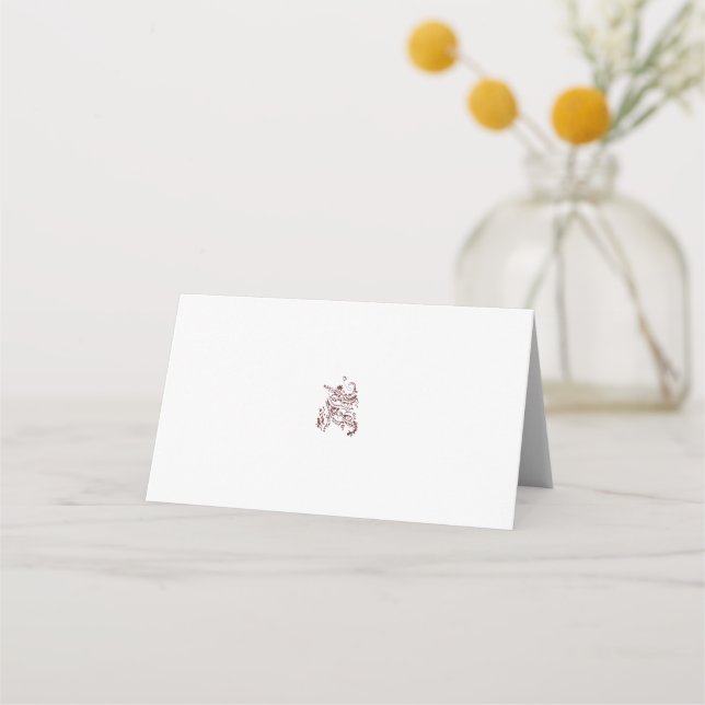 Orangy Red decorative Design Place Card (Front)