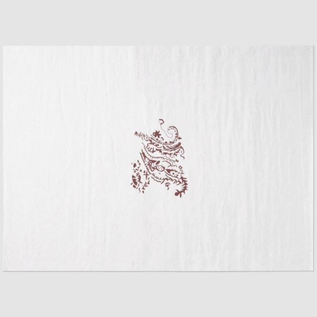 Orangy Red decorative Design Tissue Paper (Front)