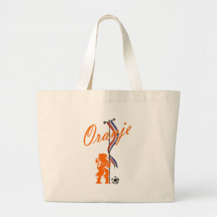 Oranje Netherlands flag Total football banner Large Tote Bag