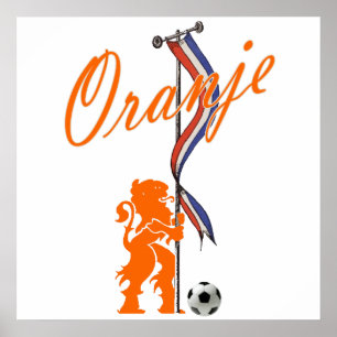 Oranje Netherlands flag  Total football banner Poster