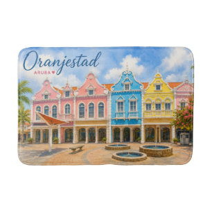 Oranjestad Aruba Caribbean Island Travel Souvenir Bath Mat