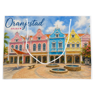 Oranjestad Aruba Caribbean Island Travel Souvenir Large Gift Bag