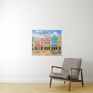 Oranjestad Aruba Caribbean Island Travel Souvenir Tapestry