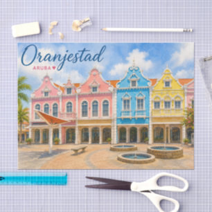 Oranjestad Aruba Caribbean Island Travel Souvenir Tissue Paper