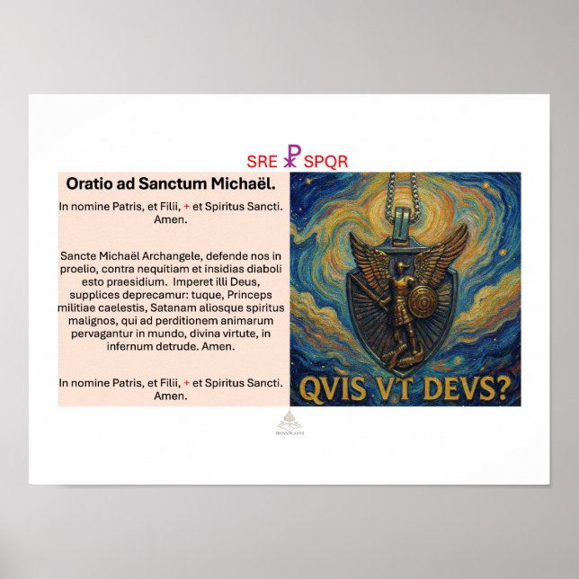 Oratio ad Sanctum Michaël Poster (Front)
