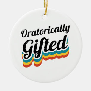 Oratorically Gifted Debate Team Squad Debater Ceramic Ornament