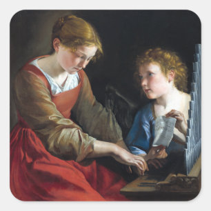 Orazio Gentileschi & Giovanni Lanfranco Saint Square Sticker