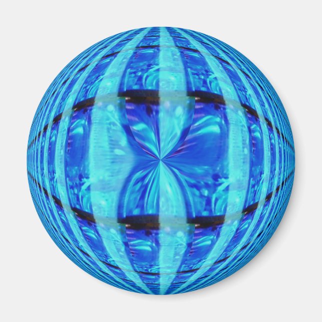 Orb Blue fridge magnet round (Front)