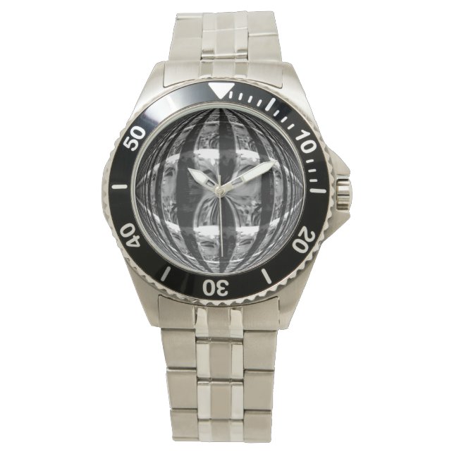 Orb Chrome Black print watch (Front)