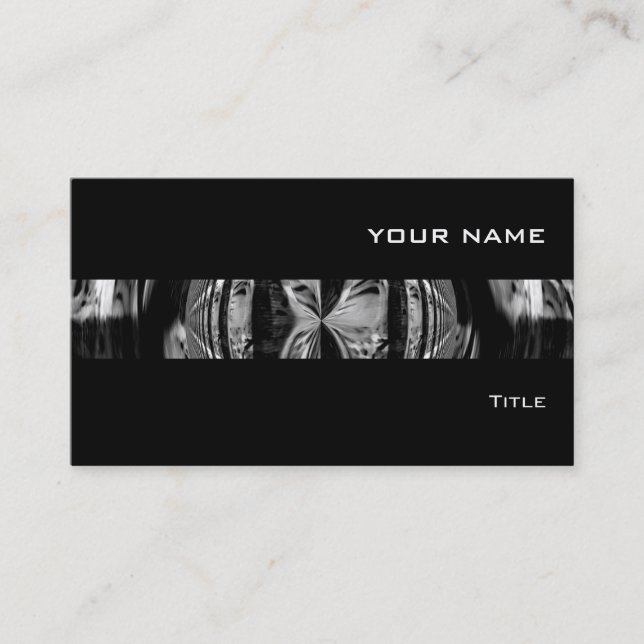 Orb Chrome Black stripe business card black (Front)