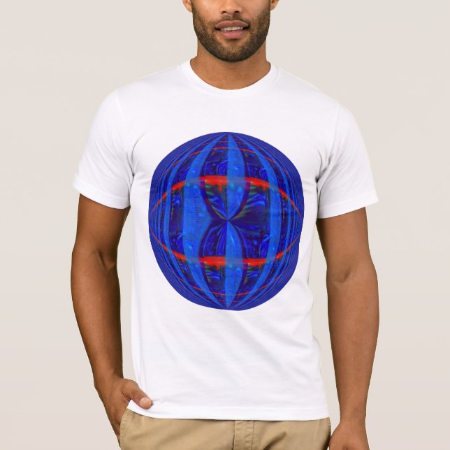 Orb Dark Blue Round t-shirt white (Front)
