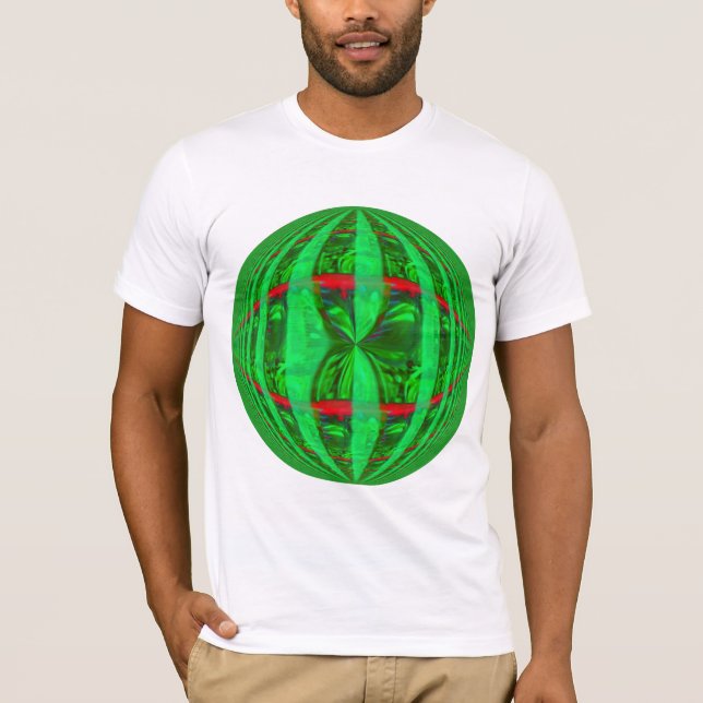 Orb Green Round t-shirt white (Front)