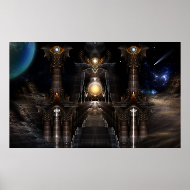 Orb Of Acrellis Fractal Art Wall Poster (Front)