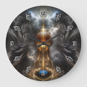 Orb Of Light Fractal Art Large Clock