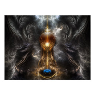 Orb Of Light Fractal Art Perfect Poster