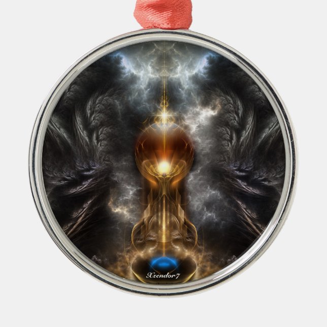 Orb Of Light Fractal Art Premium Ornament (Front)
