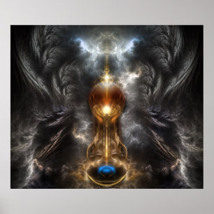 Orb Of Light Fractal Art Wall Poster