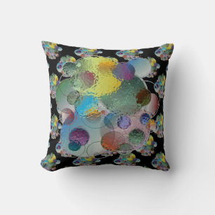 Orb Planets Circles Bubbles Multicolored Cushion