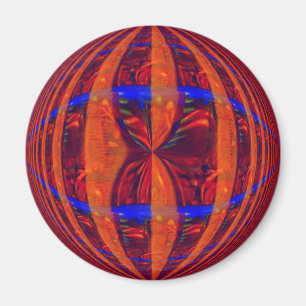 Orb Red fridge magnet round