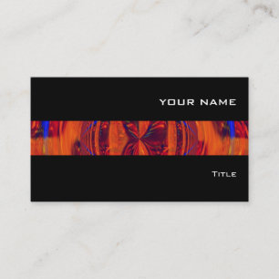 Orb Red stripe business card black