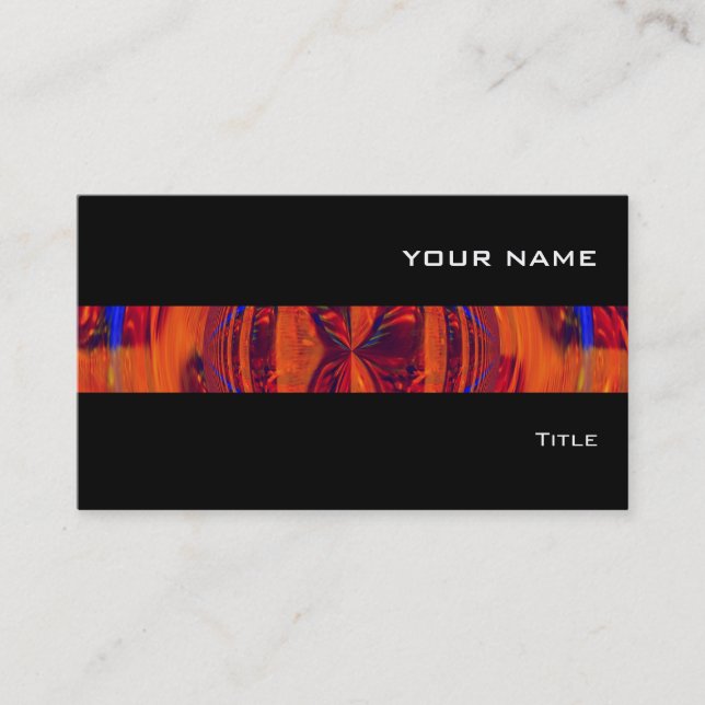 Orb Red stripe business card black (Front)