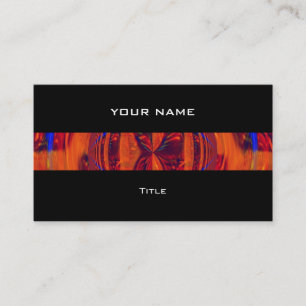 Orb Red stripe business card black back